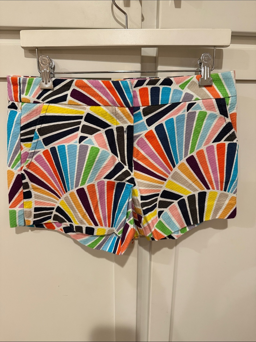 Trina Turk Multicolor Fan-Print High Waist Women’s Shorts